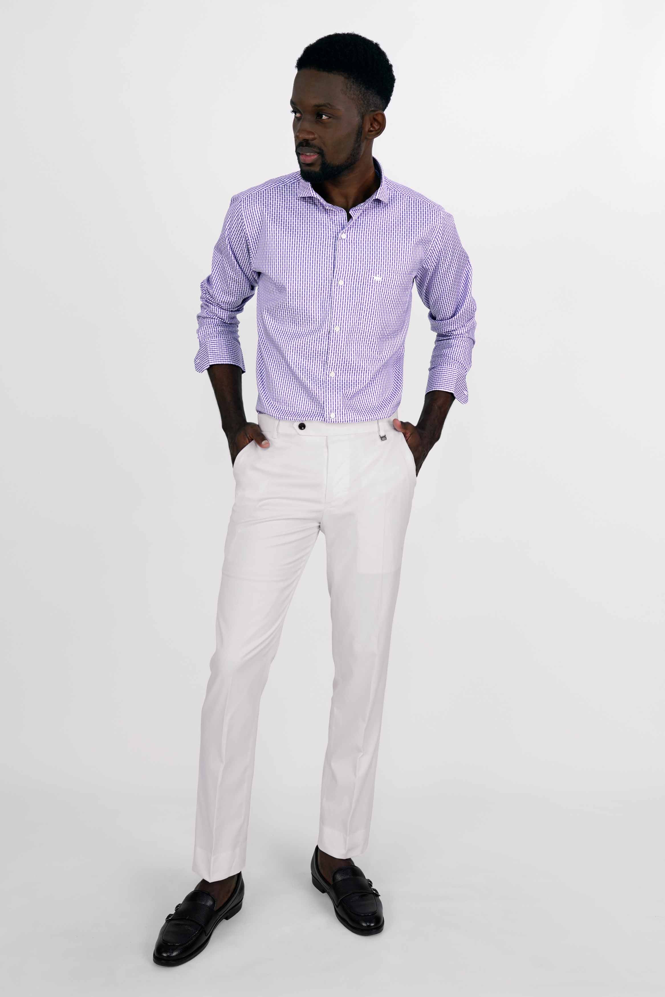 Solid Shirts- Purple Chest Pocket Shirts for Men Online | Powerlook